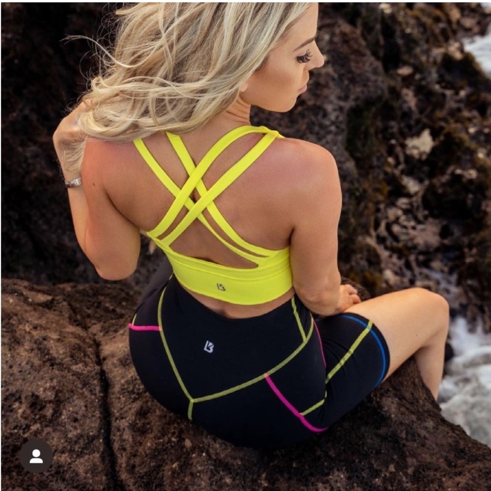 BuffBunny Black Bike Shorts with Colorful Accents - Picture 3 of 4